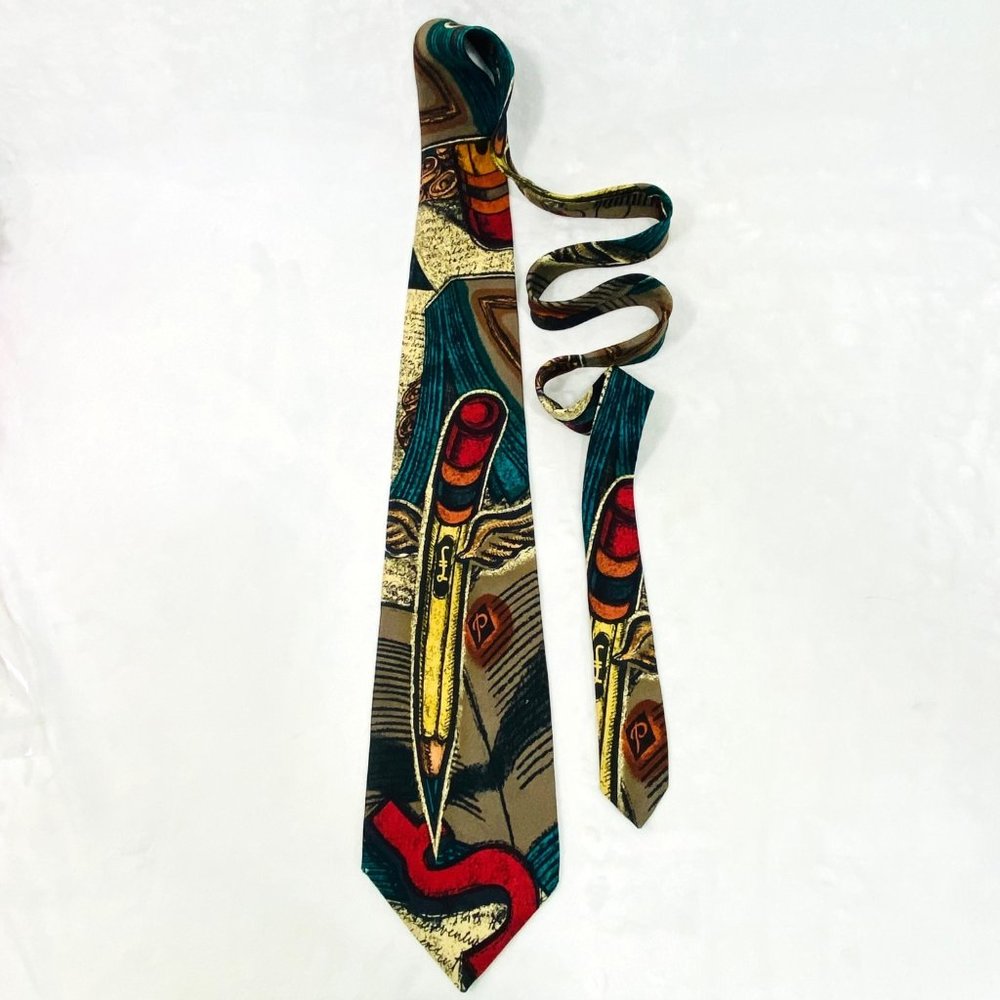 Vintage Beatles Paperback Writer Silk Necktie - EUC